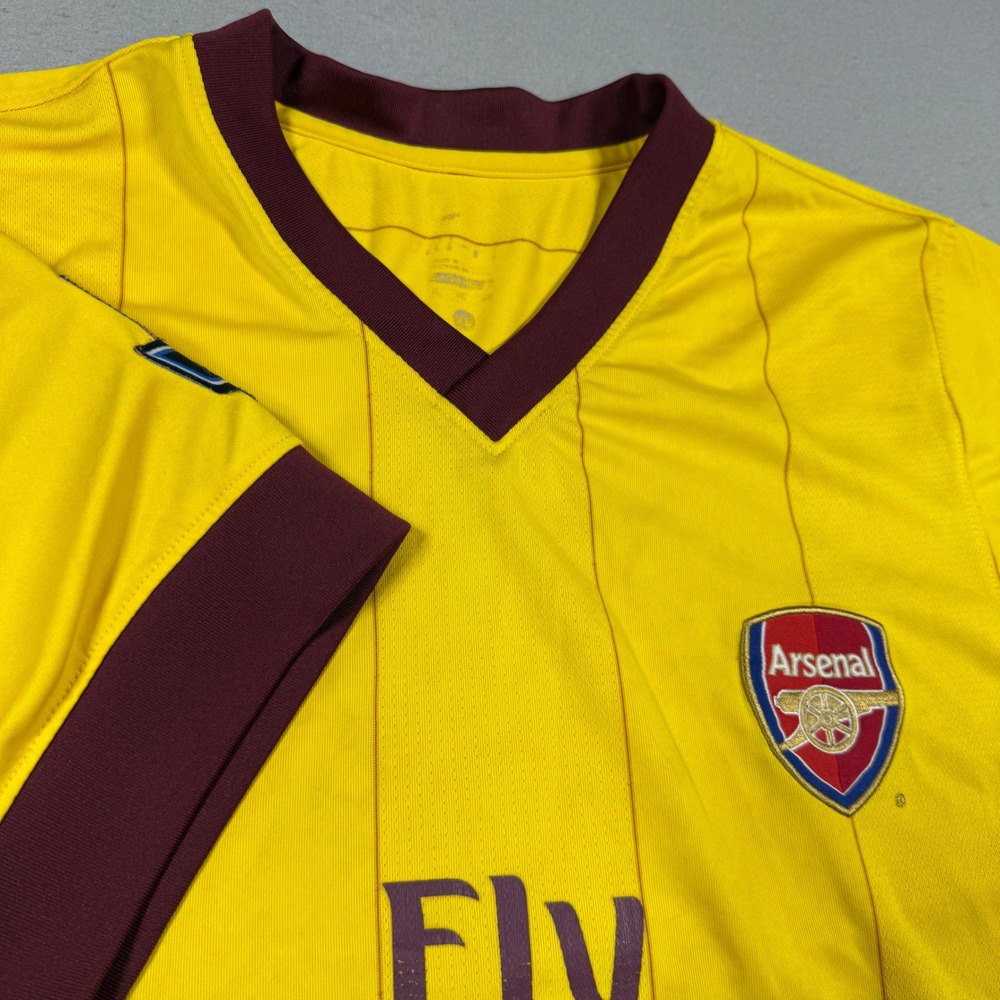 Nike Arsenal FC Fabregas 4 Away Jersey 2010-11‎ Yellow Maroon Mens Small